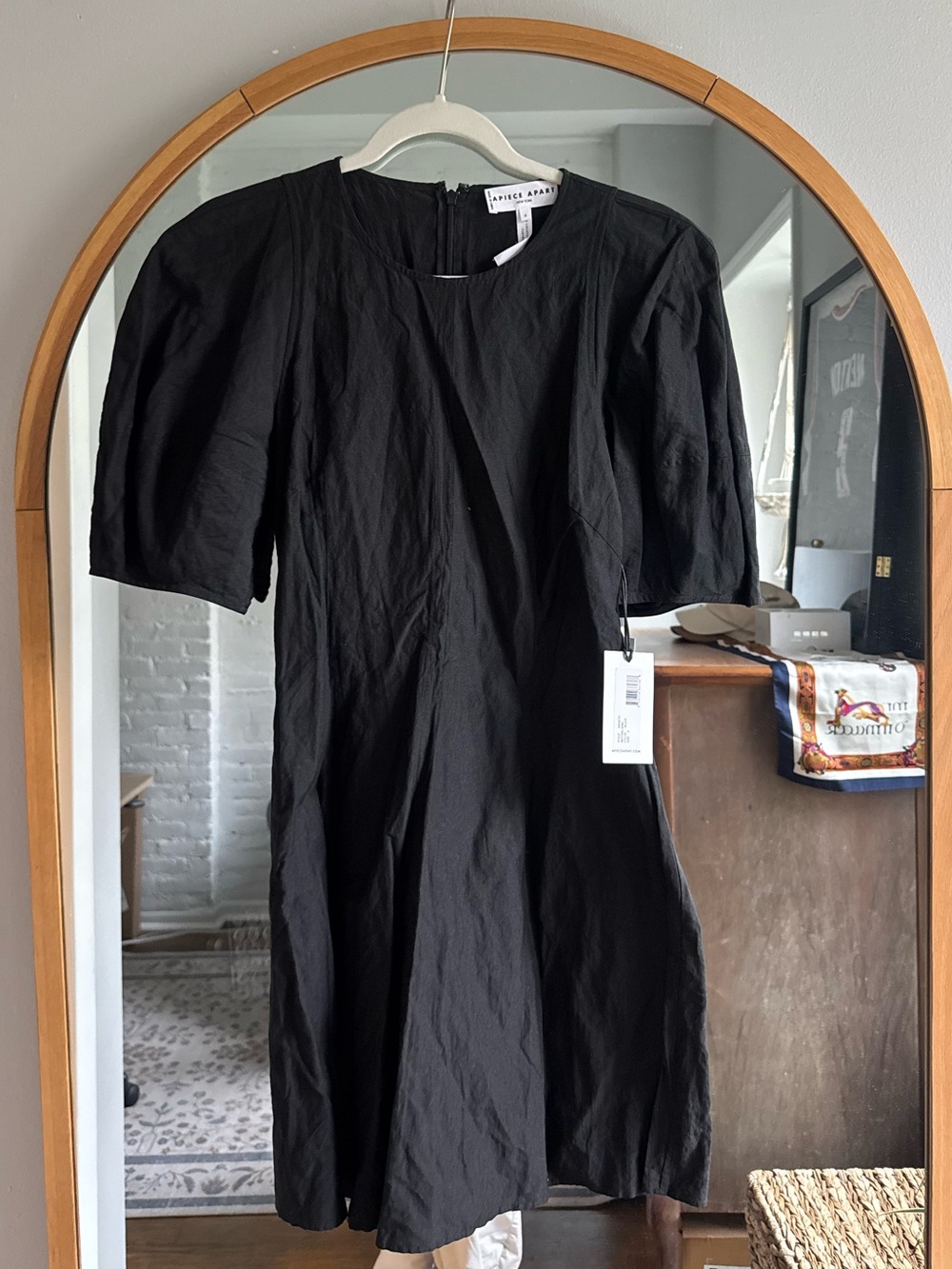 NWT Apiece Apart Black Puff-Sleeve Mini Dress